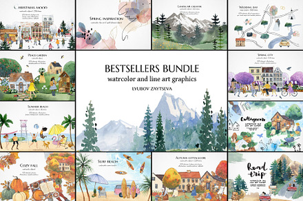 80% OFF! Bestsellers Bundle., a Seasonal Illustration by LyubovZaytseva