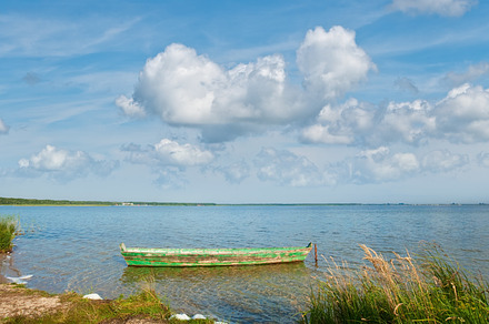 boat on summer lake bank, a Nature Photo by YuriyB