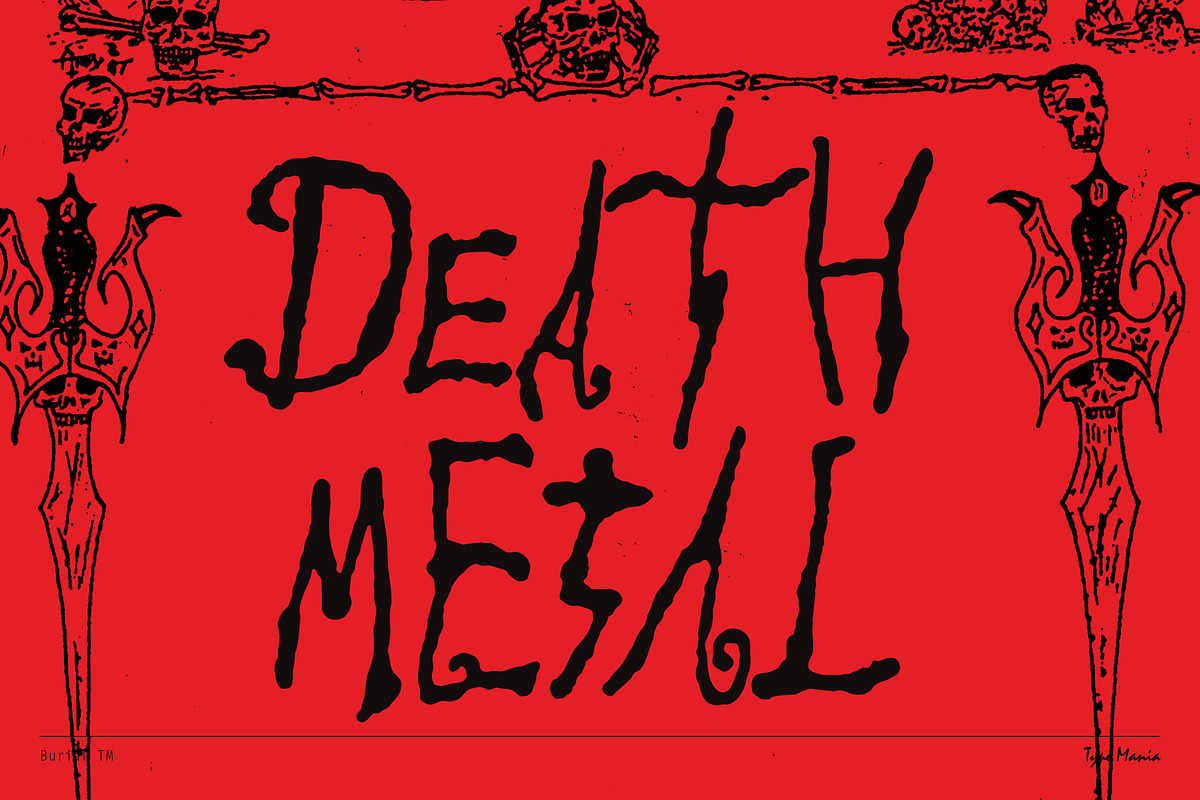 Burial TM – Doom & Gloom, a Handwritten Font by Type Mania (Photo 4 of 10)