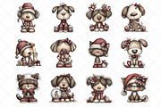 Whimsical Christmas Cat and Dog PNG, an Illustration by SinaCreation (Thumbnail 2 of 7)
