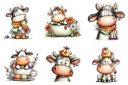 whimsical easter cow clipart, an Illustration by CreationArt (Thumbnail 6 of 6)
