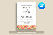 Minimalist Floral Wedding Invitation, an Invitation Template by M9 Design (Thumbnail 2 of 5)