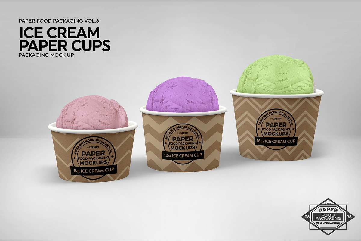 Ice Cream Cups Mockup, a Cups & Container Mockup by INCDesign (Photo 7 of 8)