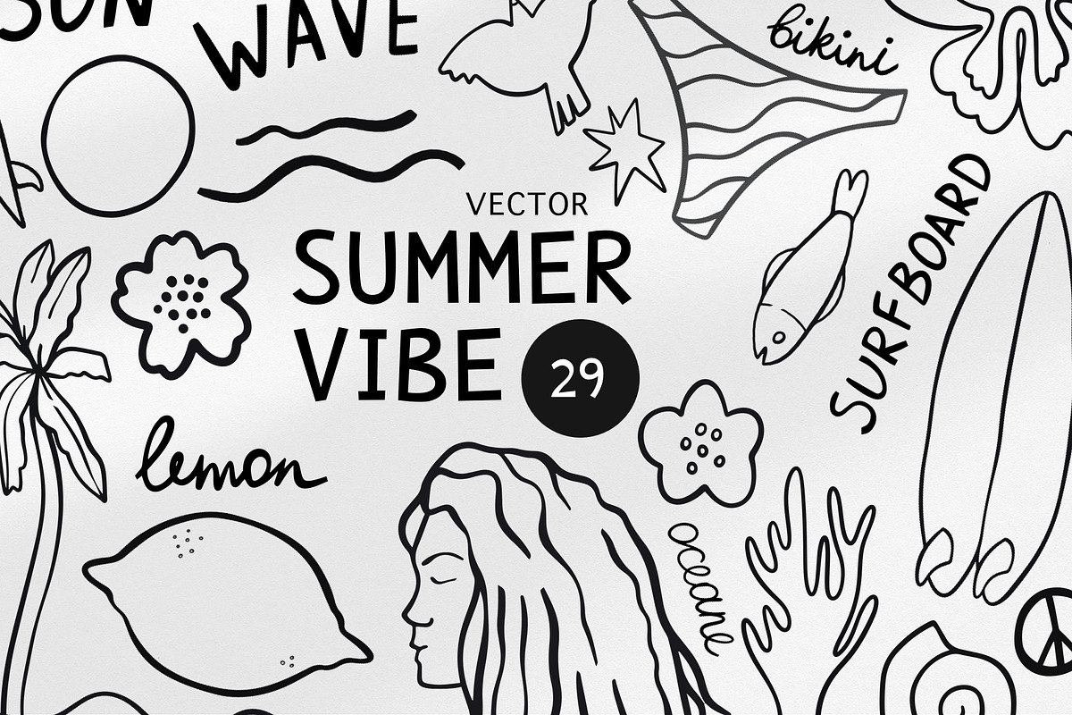 Summer Vibes Vector Collection, a Sport Illustration by MilanaDesignShop (Photo 1 of 4)