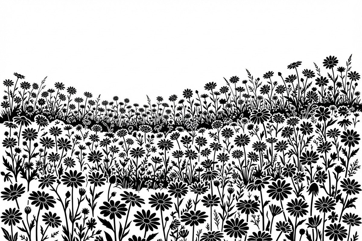 60 Daisy Flower Field Silhouette, a Seasonal Illustration by Amazin_art (Photo 3 of 28)
