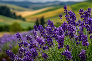 Lavender Field Scenic View Purple Fl, a Photo by Pixeness Studio
