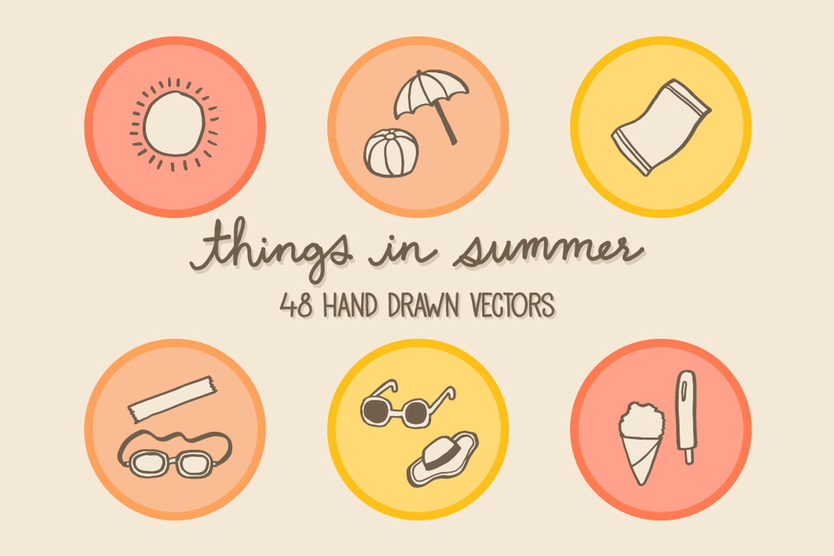 Things in Summer - 48 Vectors, a Food Illustration by Little Pixel Shop (Photo 2 of 5)