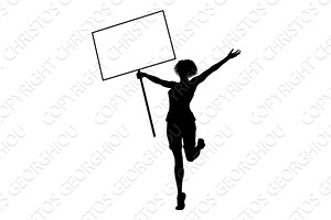 Protest Rally March Picket Sign, a Person Illustration by Christos Georghiou