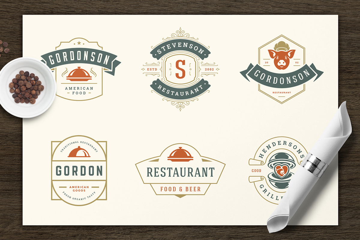 Restaurant Logos & Badges Bundle, a Branding & Logo Template by Vasya Kobelev (Photo 11 of 54)