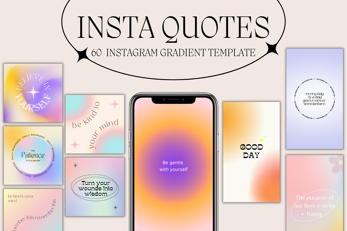 Instagram Quote Gradient Template, a Social Media Template by Daily Creative (Photo 1 of 9)
