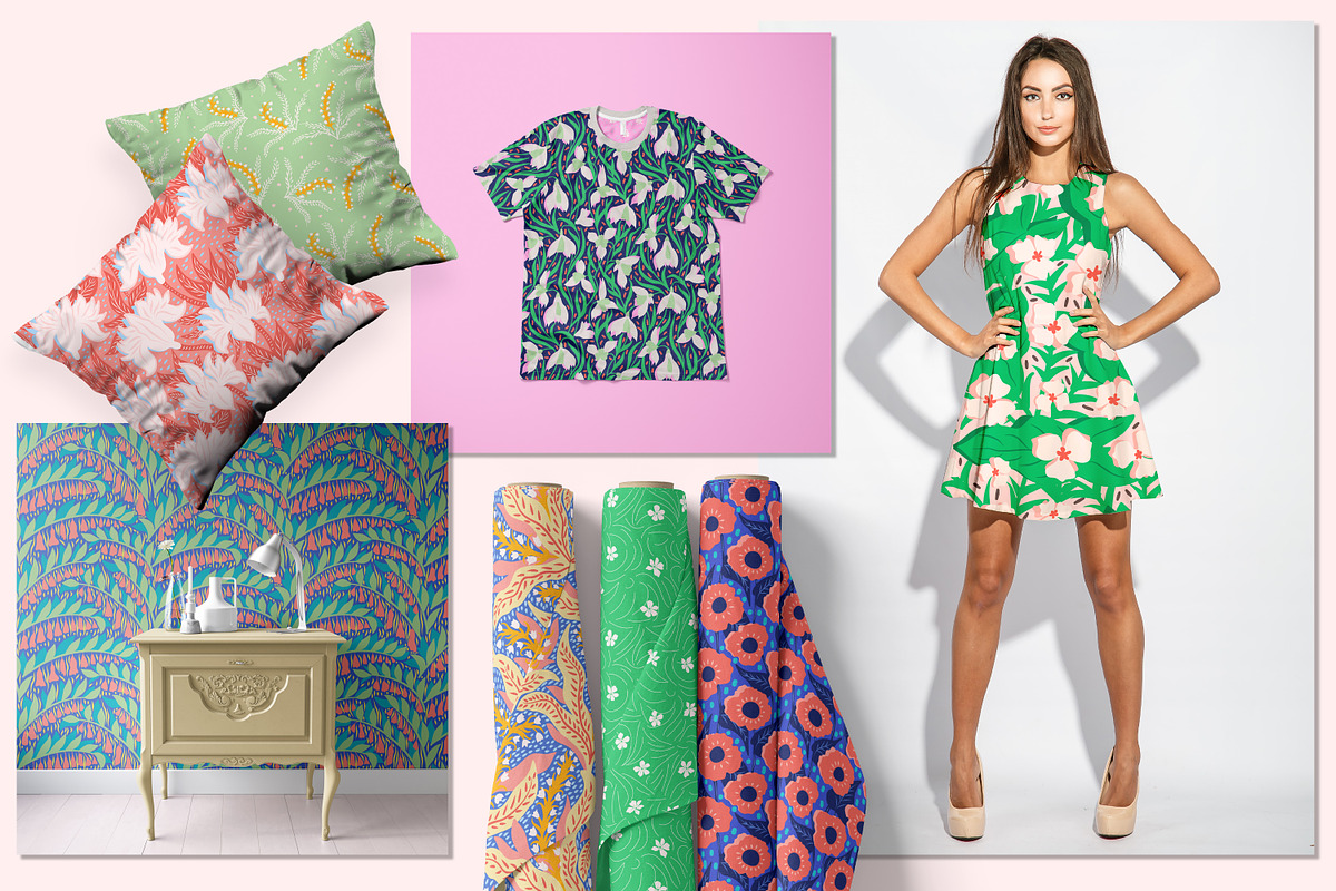 Happy Flowers collection, a Pattern Graphic by Mona Ahmed (Photo 3 of 6)