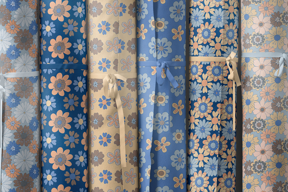 Trendy Retro Floral Patterns, a Pattern Graphic by Tiger and Flower (Photo 9 of 20)