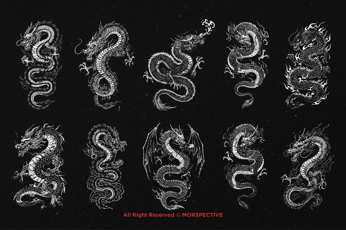 10 Bundle Dark Art The Dragon Chines, an Illustration by Morspective (Photo 6 of 7)