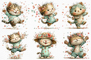 Whimsical Spring Cats Clipart, an Illustration by Craft Nest (Thumbnail 5 of 11)