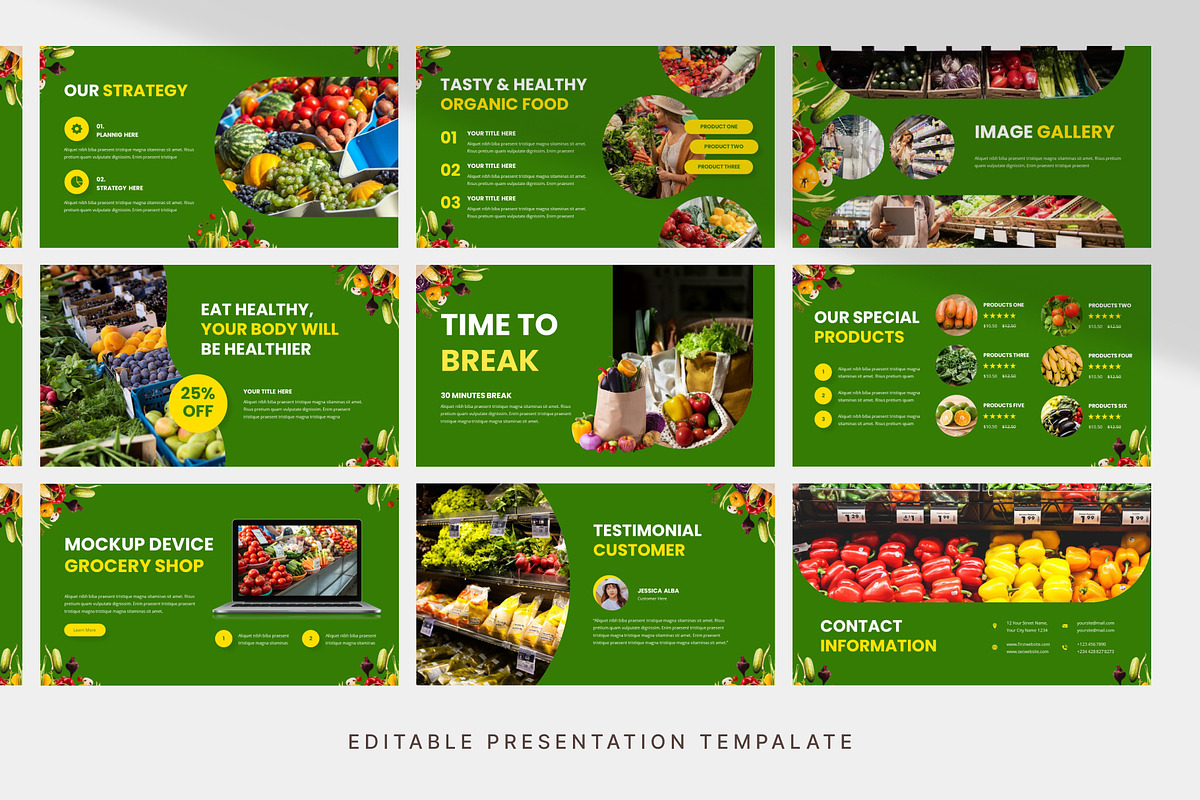 Decorative Grocery Shop PowerPoint, a Presentation Template by Digitcase x Wealthwells (Photo 4 of 4)