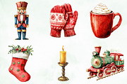 Vintage Christmas Elements Clipart, an Illustration by Creative Art (Thumbnail 9 of 10)