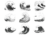 Ocean Sea Waves Set 1 Procreate, a Brush Add-On by Disasterology Ink (Thumbnail 8 of 10)