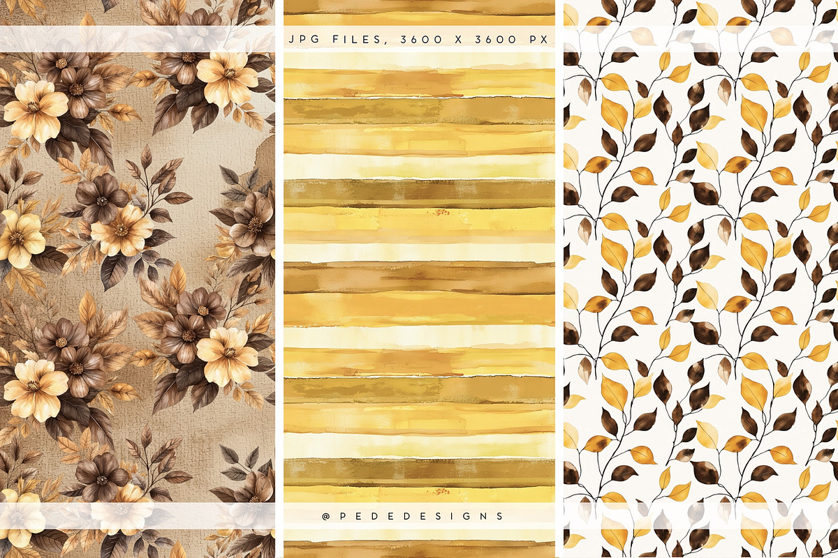 Golden Houf Of Fall Patterns, a Pattern Graphic by PeDe Designs (Photo 7 of 10)