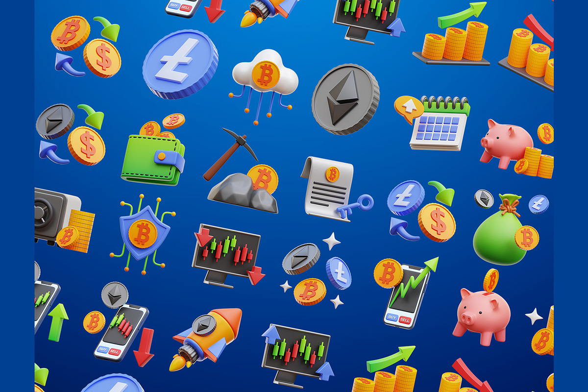Cryptocurrency 3D Icons, an Object 3D Model by Rakata Studio (Photo 6 of 7)
