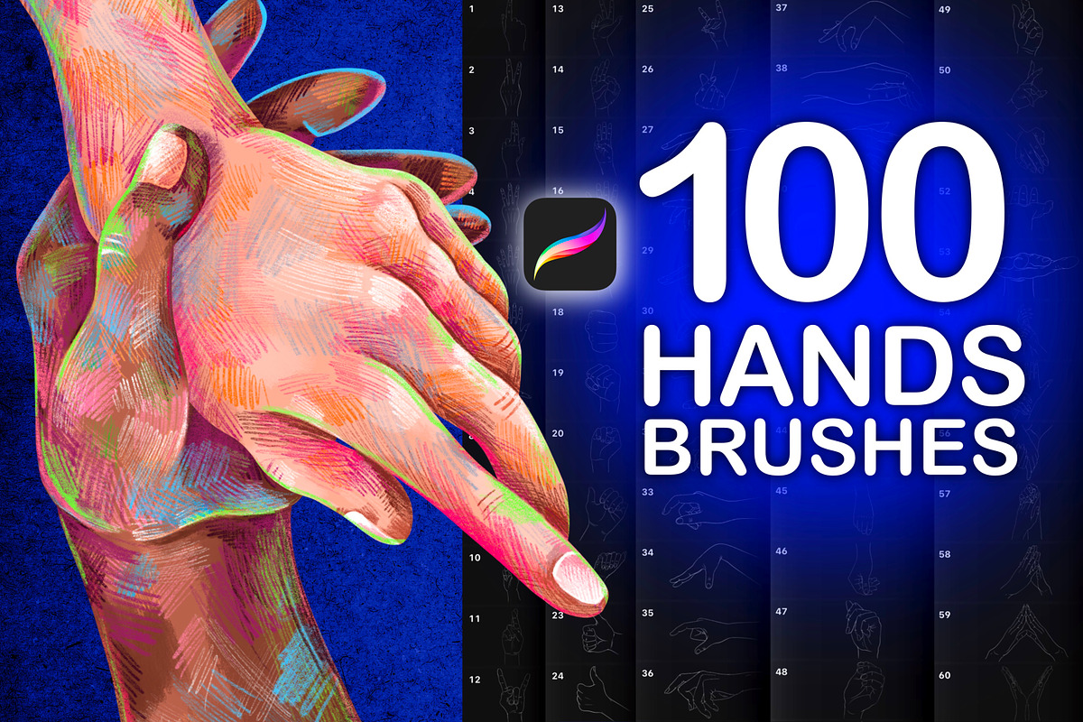 Procreate Hands Stamps Brushes, a Brush Add-On by Revabrush (Photo 1 of 8)