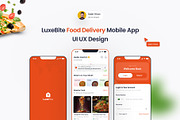 LuxeBite Food Delivery Mobile App UI, an UI Kit Template by DesignBox (Thumbnail 1 of 7)