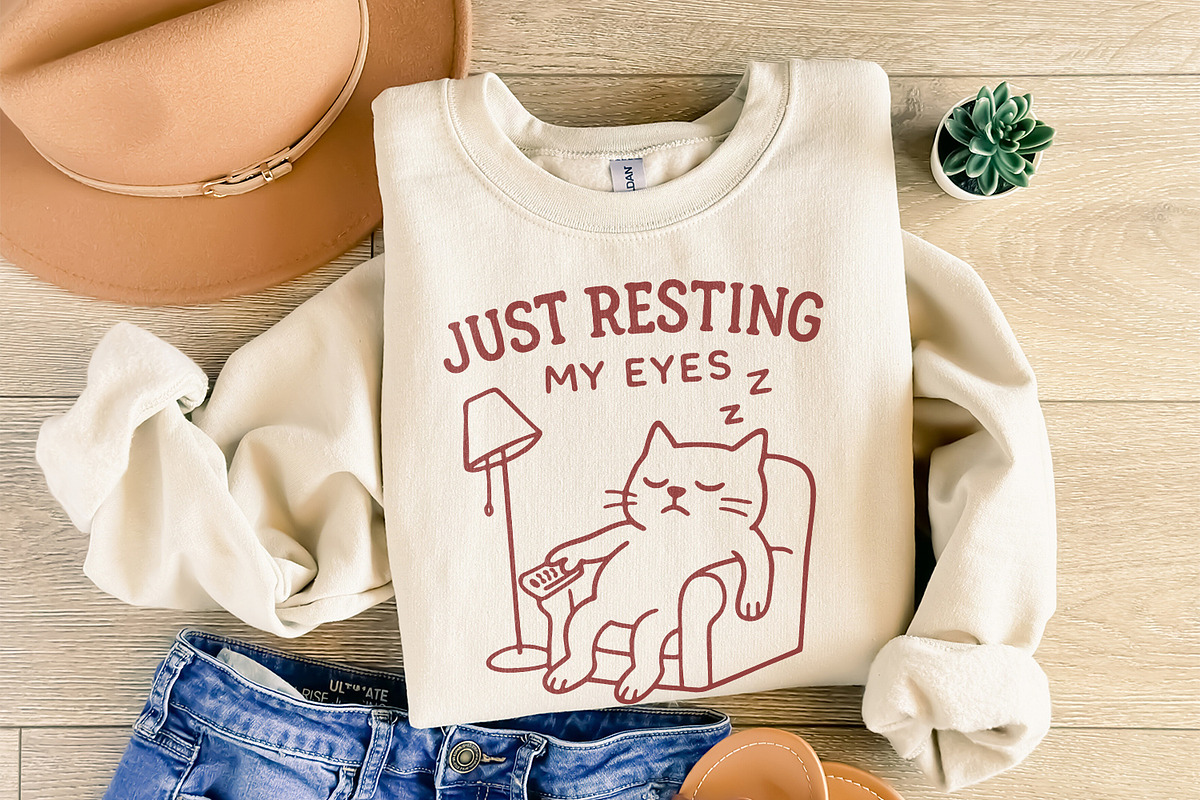 Just Resting My Eyes Cat PNG, Funny, an Illustration by SharpMarketplace (Photo 8 of 9)