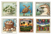 Philippines Postage Stamps Clipart, an Illustration by Dream Creation (Thumbnail 2 of 6)