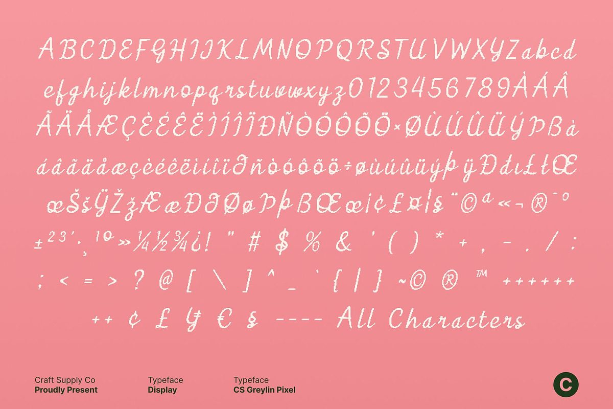 CS Greylin Pixel, a Script Font by Craft Supply Co. (Photo 8 of 8)