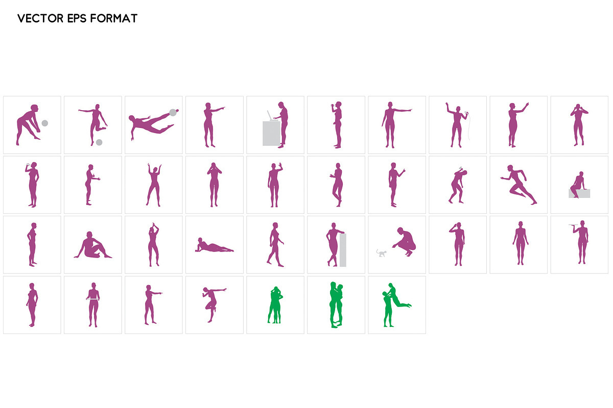 100+ male / female silhouette poses, a Sport Illustration by Nick Novell (Photo 5 of 5)