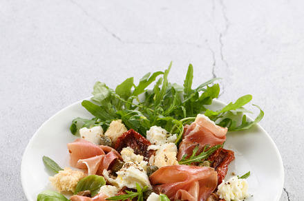 Parma ham with mozzarella, an Abstract Photo by Apolonia