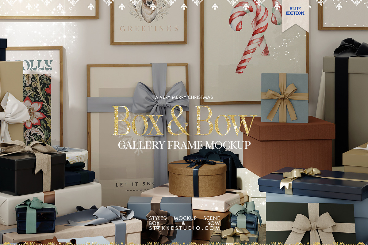 Christmas Frame Mockup Gallery Wall, a Household Mockup by Stykke Studio (Photo 1 of 7)