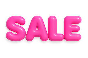 Inflated pink sale bubble isolated o, an Illustration by Dvoevnore photos