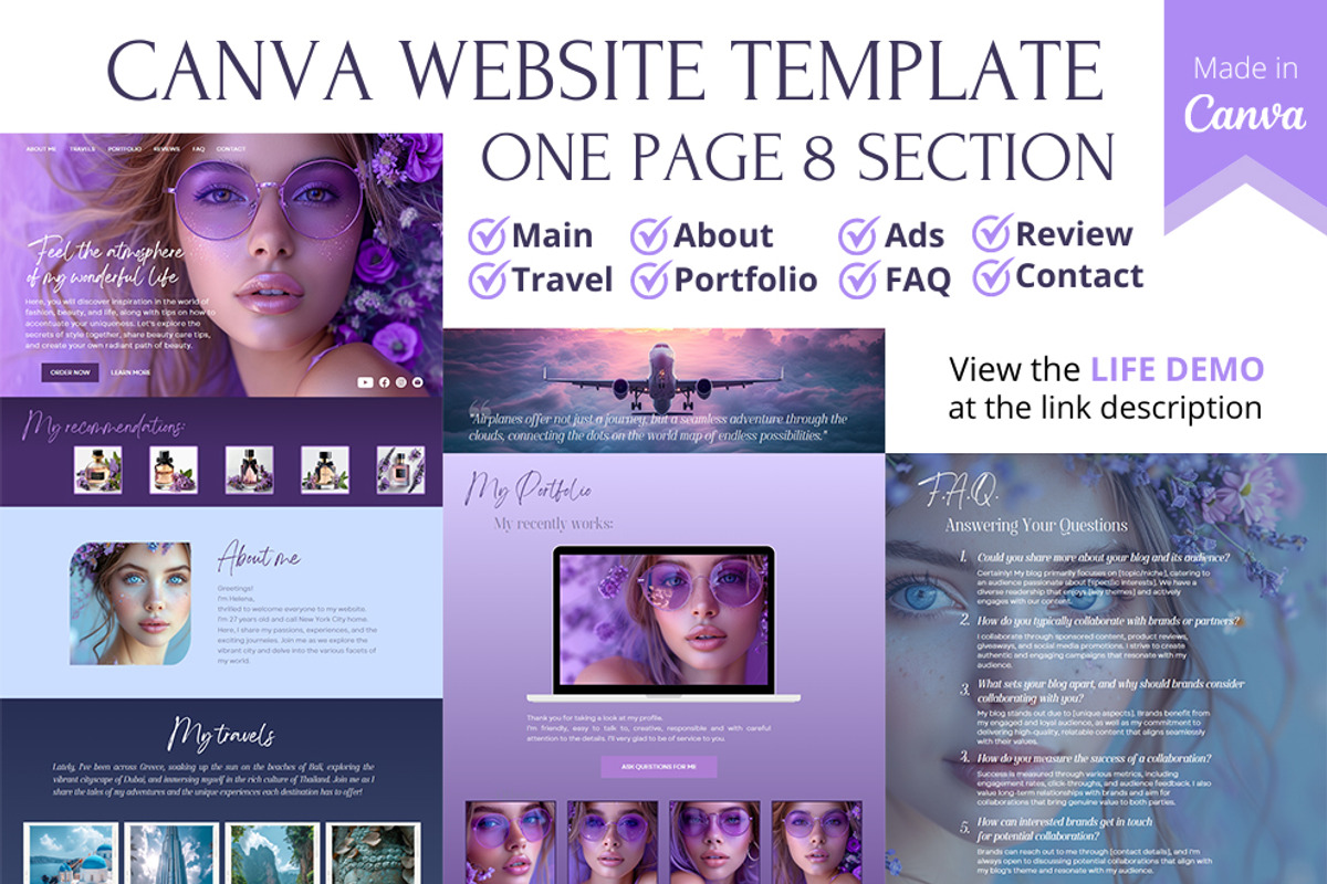 Canva Website template for Blogging, a Landing Page Template by Lenka_X (Photo 2 of 2)