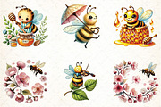 Spring Bees Clipart 2, an Illustration by DreamCafeArt (Thumbnail 3 of 5)