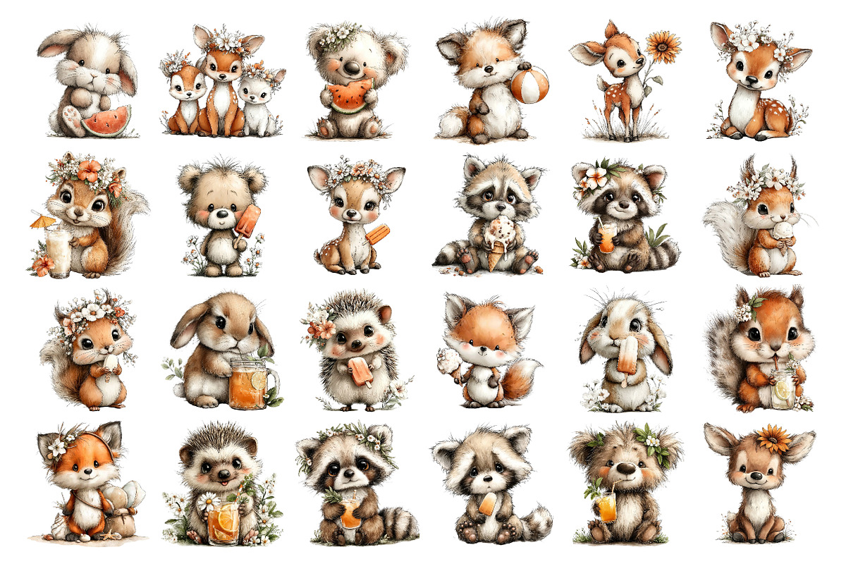 Whimsical Summer Animals Clipart, a Seasonal Illustration by Daily.Designs (Photo 2 of 4)