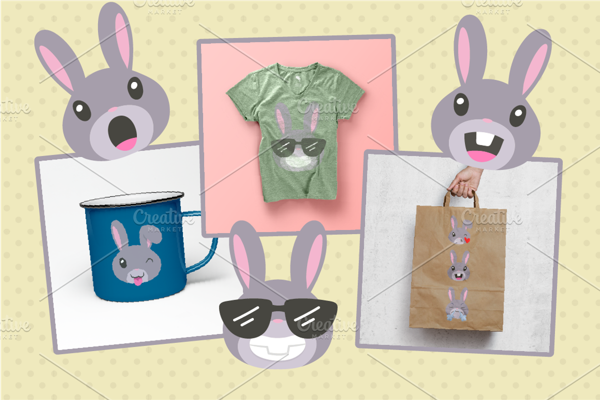 Bunny Emojis, an Emoji Icon by NatBurger (Photo 3 of 4)