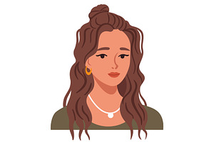 Woman with wavy medium length hair, a Person Illustration by Yayasya