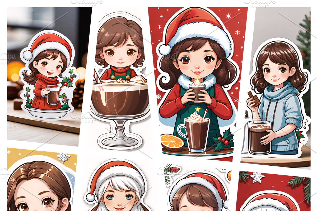 Christmas Girls with Hot Chocolate, an Illustration by ETARA by Mea Hau (Photo 1 of 9)