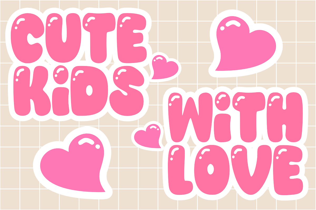 Pretty Bubble - Cute Springy Font, a Sans Serif Font by KiddoGlyphs Studio (Photo 2 of 5)