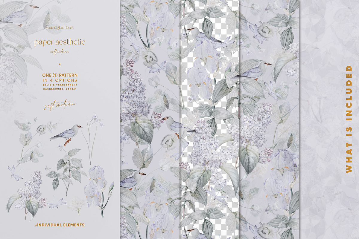 Lilac Pastel Spring Flower Pattern, a Pattern Graphic by paper aesthetic (Photo 4 of 8)