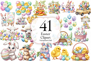 Easter Bunny PNG Clipart Cute., an Animal Illustration by KennedyStudio