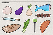 Kitchen set items and food 44 PNG, a Food Illustration by LOKSKIH (Thumbnail 3 of 7)