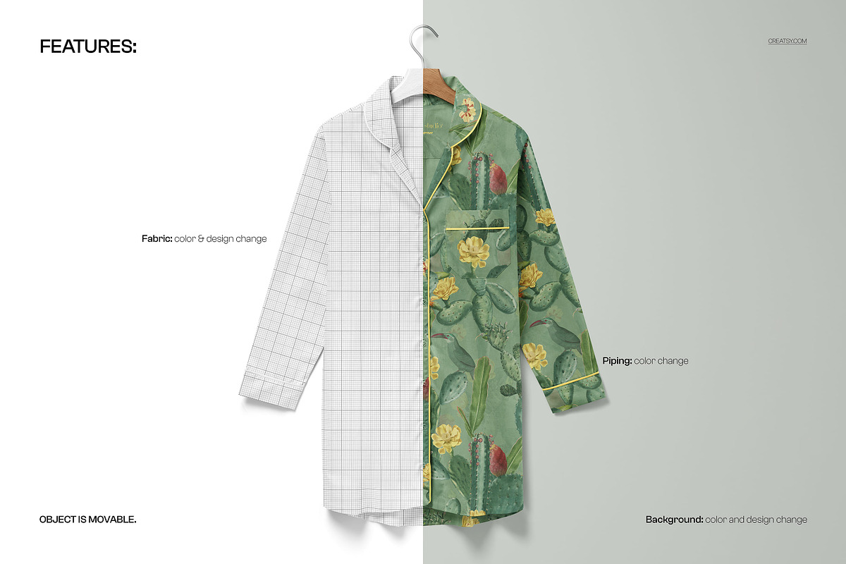 Nightdress Mockup Set, a Shirt Mockup by creatsy5 (Photo 3 of 10)