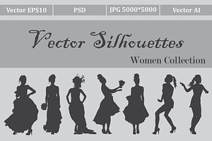 Set of female silhouettes