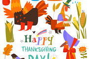 Cute Thanksgiving Set Composed of, an Animal Illustration by Maria Starus (Thumbnail 2 of 3)
