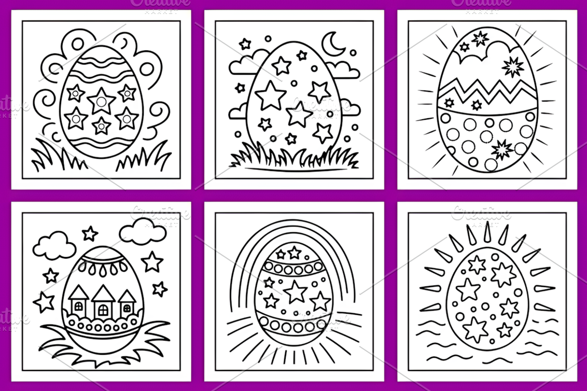 Easter Egg Magic Coloring Pages, a Seasonal Illustration by Ink Gallery (Photo 3 of 5)