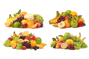 Fruit pile. Cartoon ripe vegetarian, a Food Illustration by Stock-Smart-Start