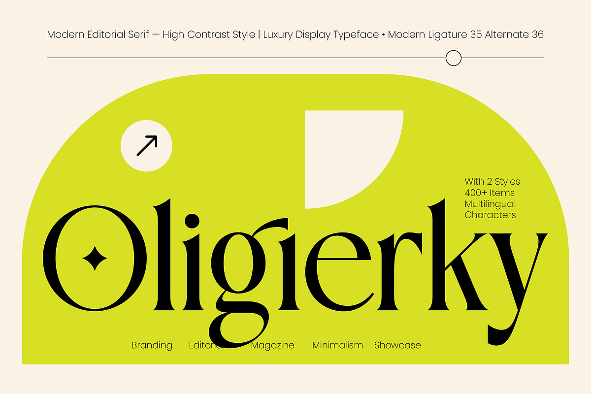 Oligierky Modern Editorial Serif, a Serif Font by timelesstype.co (Photo 1 of 10)