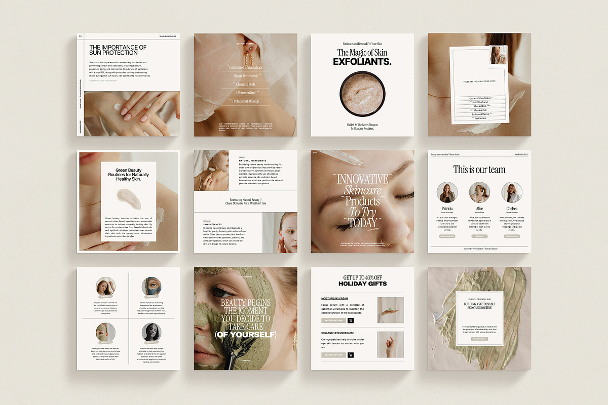 Skincare Coach Instagram Kit, a Social Media Template by Wildnun Studio (Photo 4 of 12)
