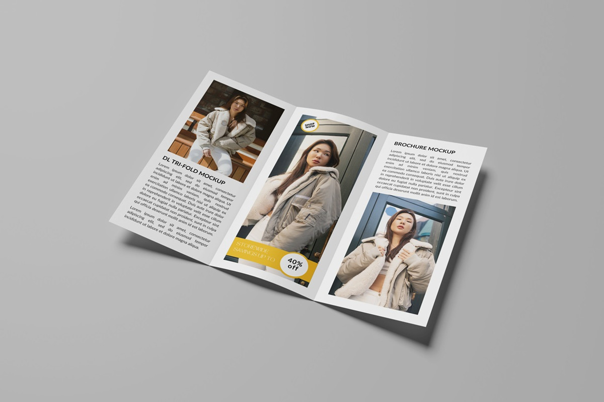 DL Tri-Fold Brochure Mockup, an Advertising Mockup by GraphicWindow (Photo 5 of 6)
